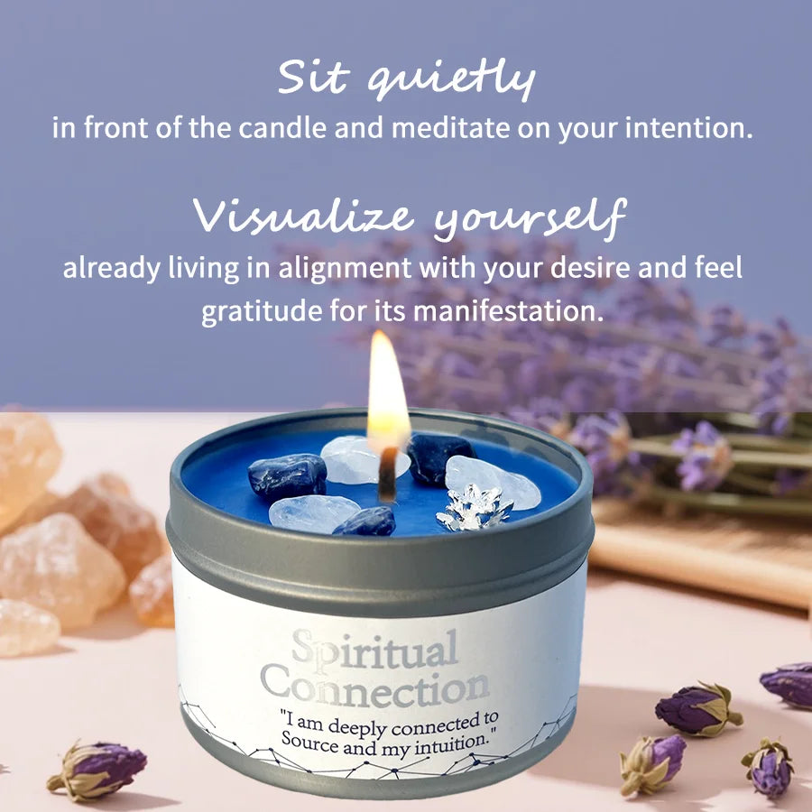 Healing Candles, Spiritual Meditation Scented Candle Women Mom, Premium Natural Fragrance Soy Wax for Relaxation Stress Relief