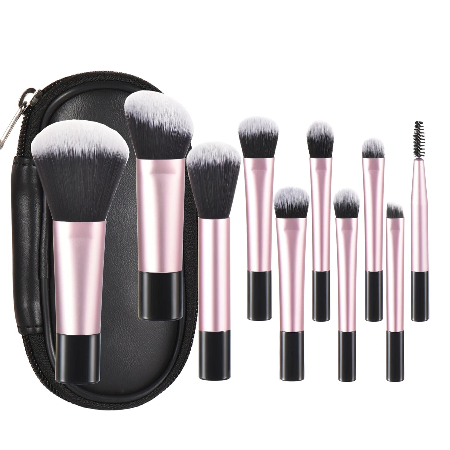 10 black Mini makeup brush Travel portable Makeup Tool Makeup Puff - Palm Brush Professional Makeup tool set