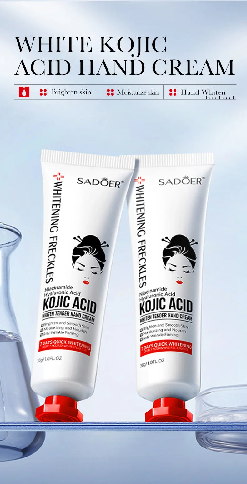1/2/3/5pcs SADOER Kojic Acid Hand Cream Moisturizing Brightening Hydrating Hand Creams Beauty Hands Travel Size Skin Care