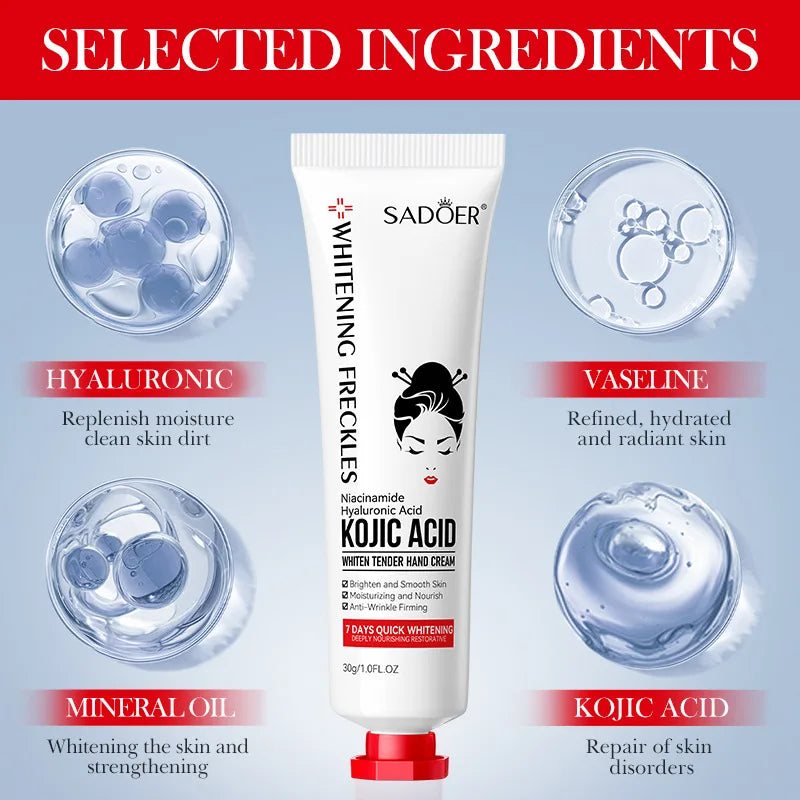 1/2/3/5pcs SADOER Kojic Acid Hand Cream Moisturizing Brightening Hydrating Hand Creams Beauty Hands Travel Size Skin Care