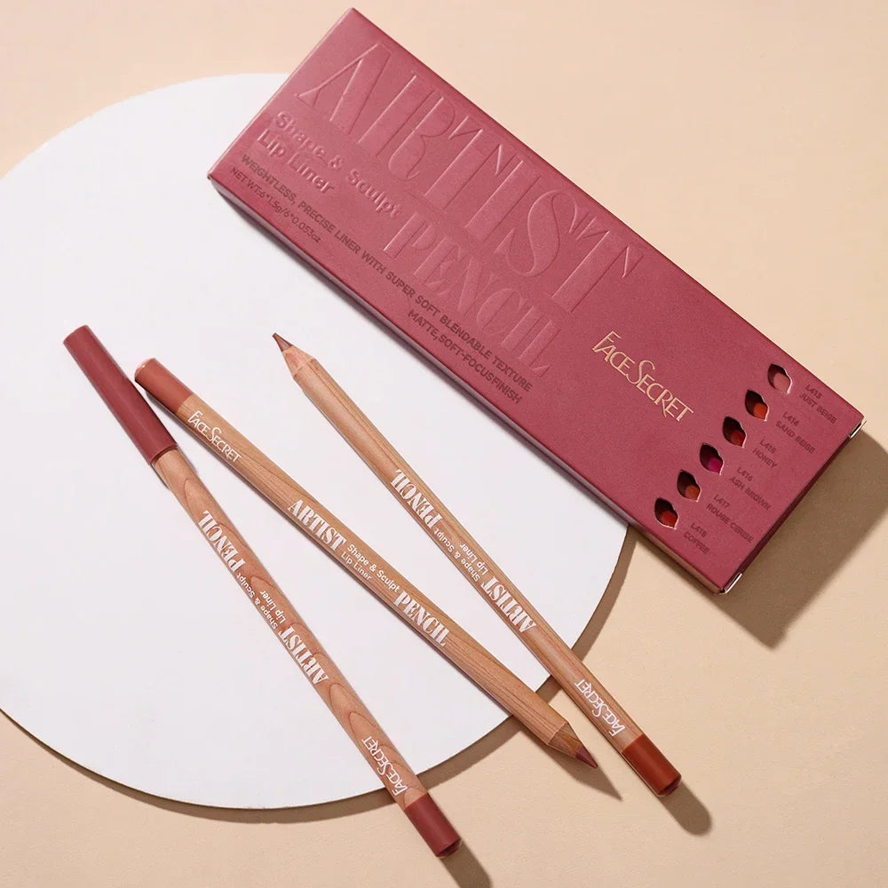 6pcs Lip Liner Pen 6 Colors Waterproof And Sweat-proof Not Easy To Fade Non-stick Cup Nude Lipstick Pencil SET