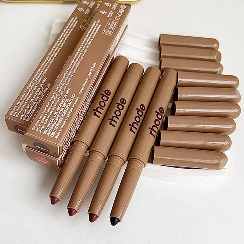 Rhode Popular Data Cake Plum Pocket Blusher Lip Gloss Long Lasting Moisturizing Essence Makeup Care 11 Colour Lip Liner Beauty
