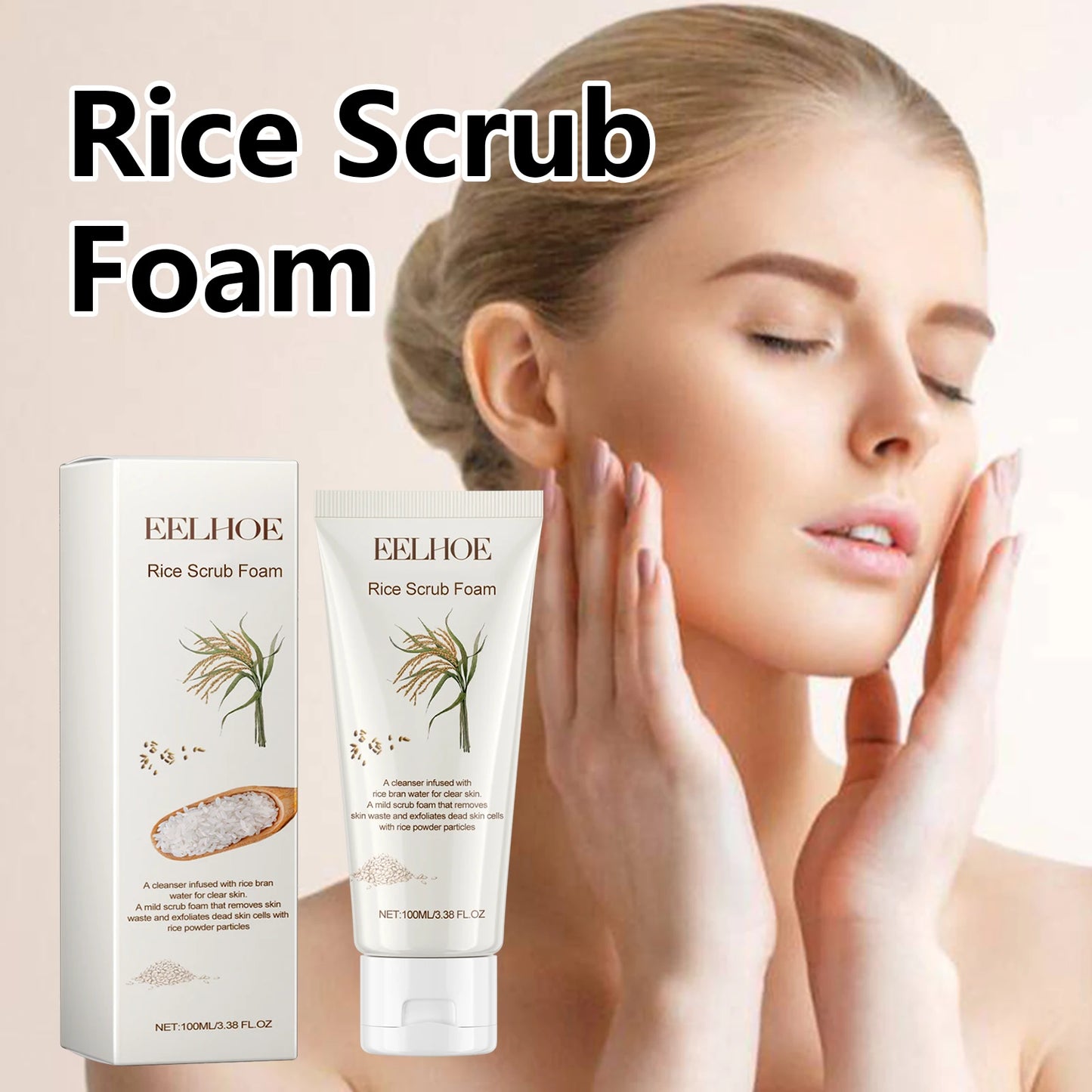 Rice Facial Forming Cleanser Deeply Cleansing Oil Control Blackhead Remover Face Wash Shrink Pores Moisturizing Skin Care 100ml