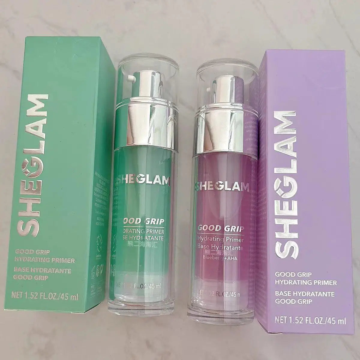 SHEGLAM GOOD GRIP Hydrating Primer Glue Pre-Makeup Gel 45ml Moisture Oil Control Invisible Pores Natural Bare Face Effect Makeup