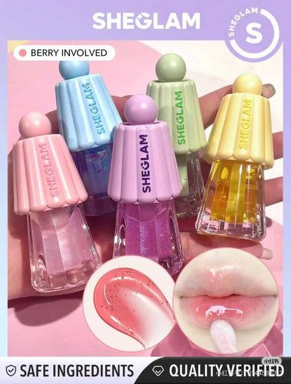 sheglam make up Lip Oil Plumping Lipgloss Long Lasting Fade Glitter Lip Glaze No-Sticky Lip Care makeup brushes