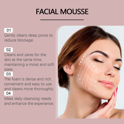 Rice Facial Cleanser Exfoliating Remove Dirt Anti Acne Oil Control Deep Cleansing Pores Shrinking Brightening Cleansing Mousse