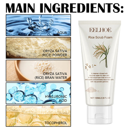 Rice Facial Forming Cleanser Deeply Cleansing Oil Control Blackhead Remover Face Wash Shrink Pores Moisturizing Skin Care 100ml