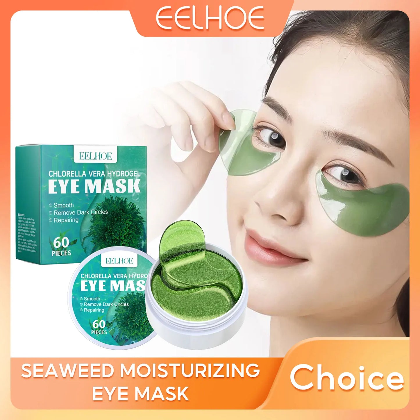 EELHOE Seaweed Moisturizing Eye Mask Eyes Bags Dark Circles Removal Relieve Eye Fatigue Firming Eye Patches Skin Care Products