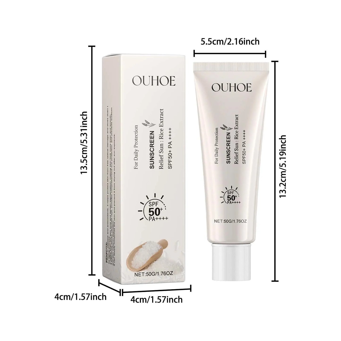 Rice Sunscreen SPF50 Korean High Sun Protection Solate Ultraviolet Ray Outdoor Oil Control Hydrating Moisturizing Body Skin Care