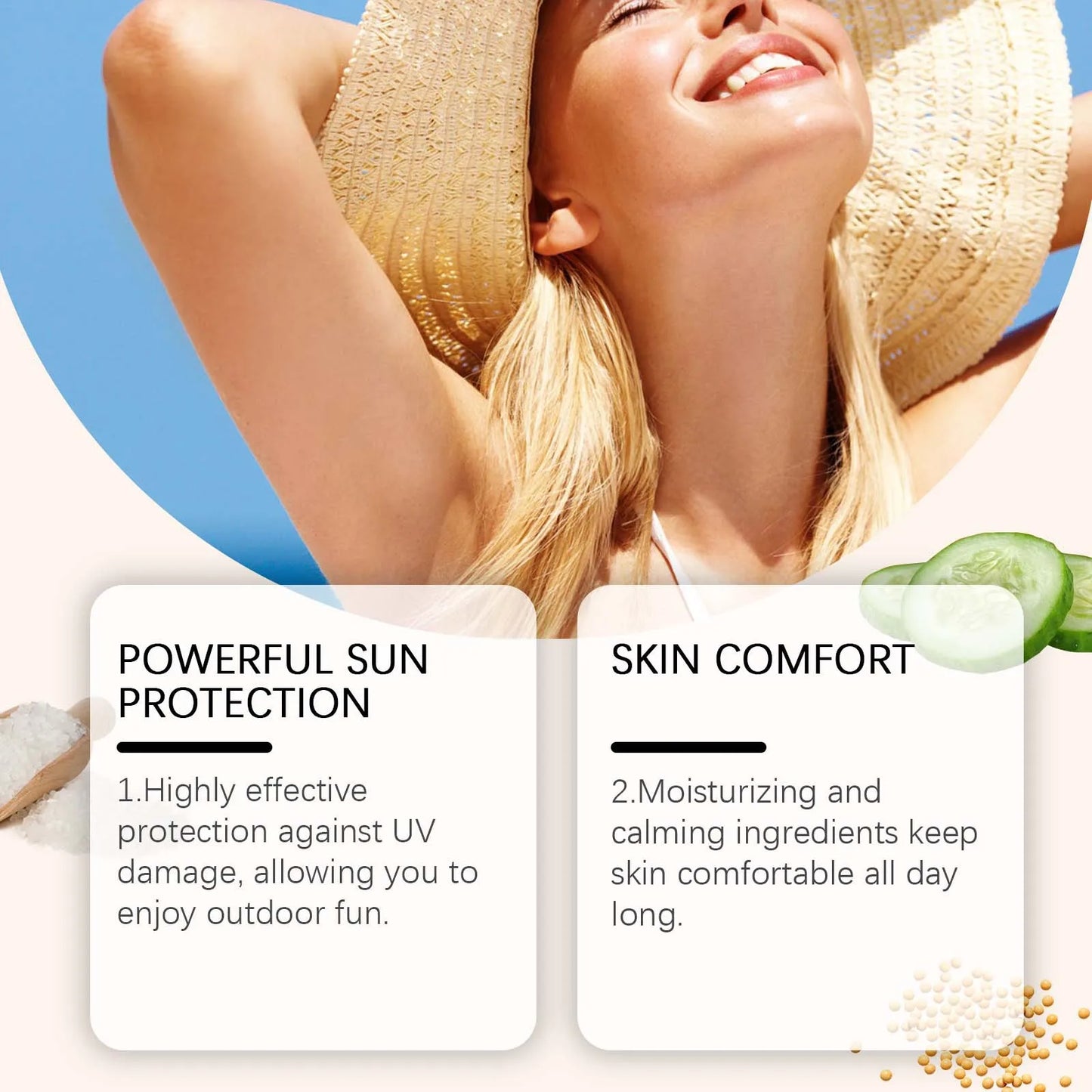 Rice Sunscreen SPF50 Korean High Sun Protection Solate Ultraviolet Ray Outdoor Oil Control Hydrating Moisturizing Body Skin Care