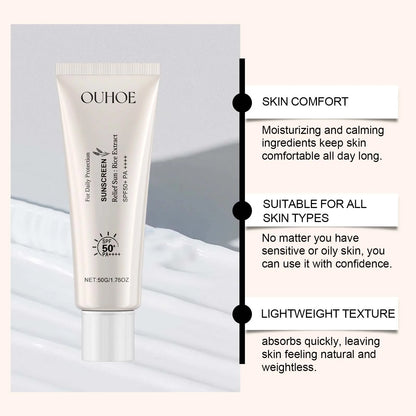 Rice Sunscreen SPF50 Korean High Sun Protection Solate Ultraviolet Ray Outdoor Oil Control Hydrating Moisturizing Body Skin Care