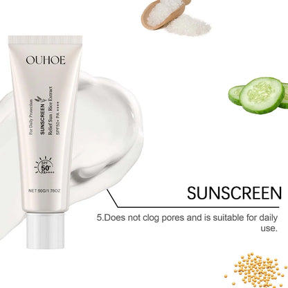 Rice Sunscreen SPF50 Korean High Sun Protection Solate Ultraviolet Ray Outdoor Oil Control Hydrating Moisturizing Body Skin Care