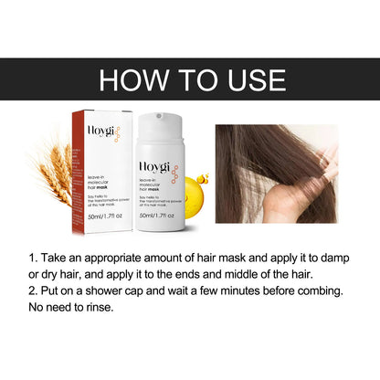 Hoygi 500ml Leave-In Hair Mask Long-Lasting Fragrance Soft Repair Treatment for End-Damaged Hair from Ironing Dyeing Dryness
