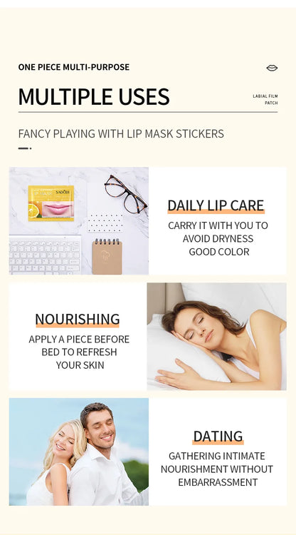 Wholesale Hydrating Collagen Lip Moisturizing Sheet Pouqur Light Lines Crystal Material Lip Mask Patch