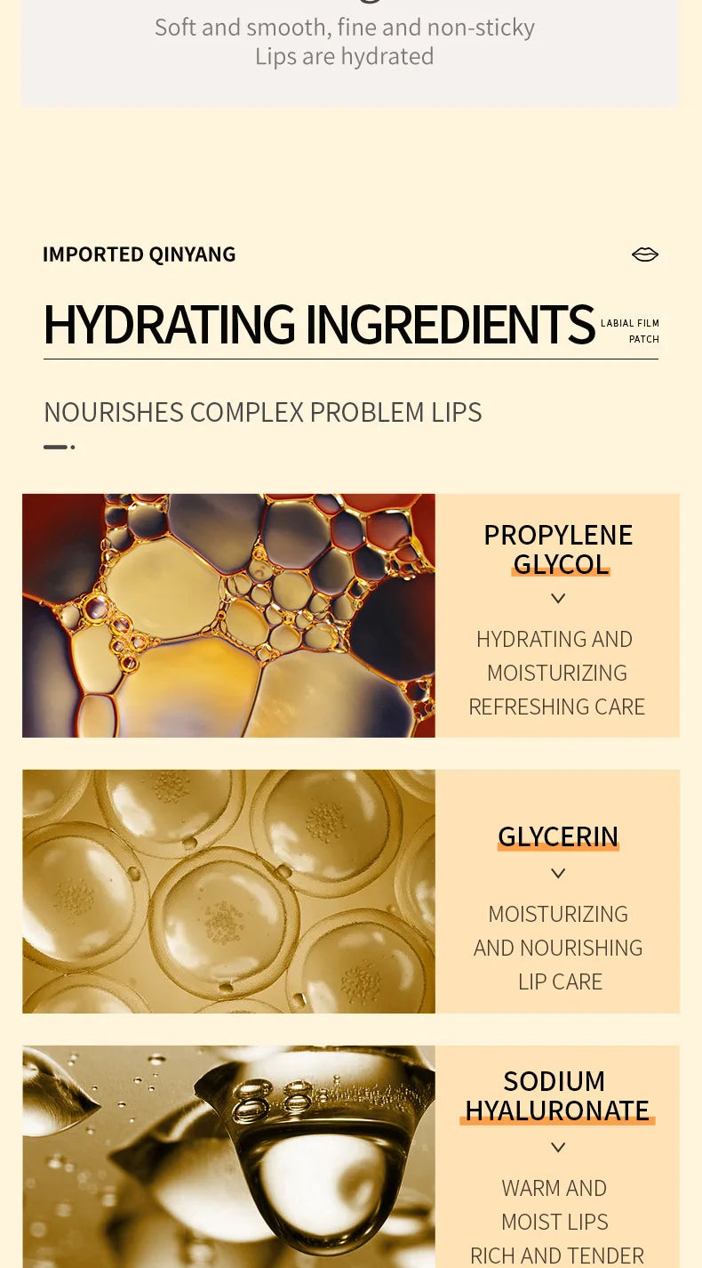 Wholesale Hydrating Collagen Lip Moisturizing Sheet Pouqur Light Lines Crystal Material Lip Mask Patch
