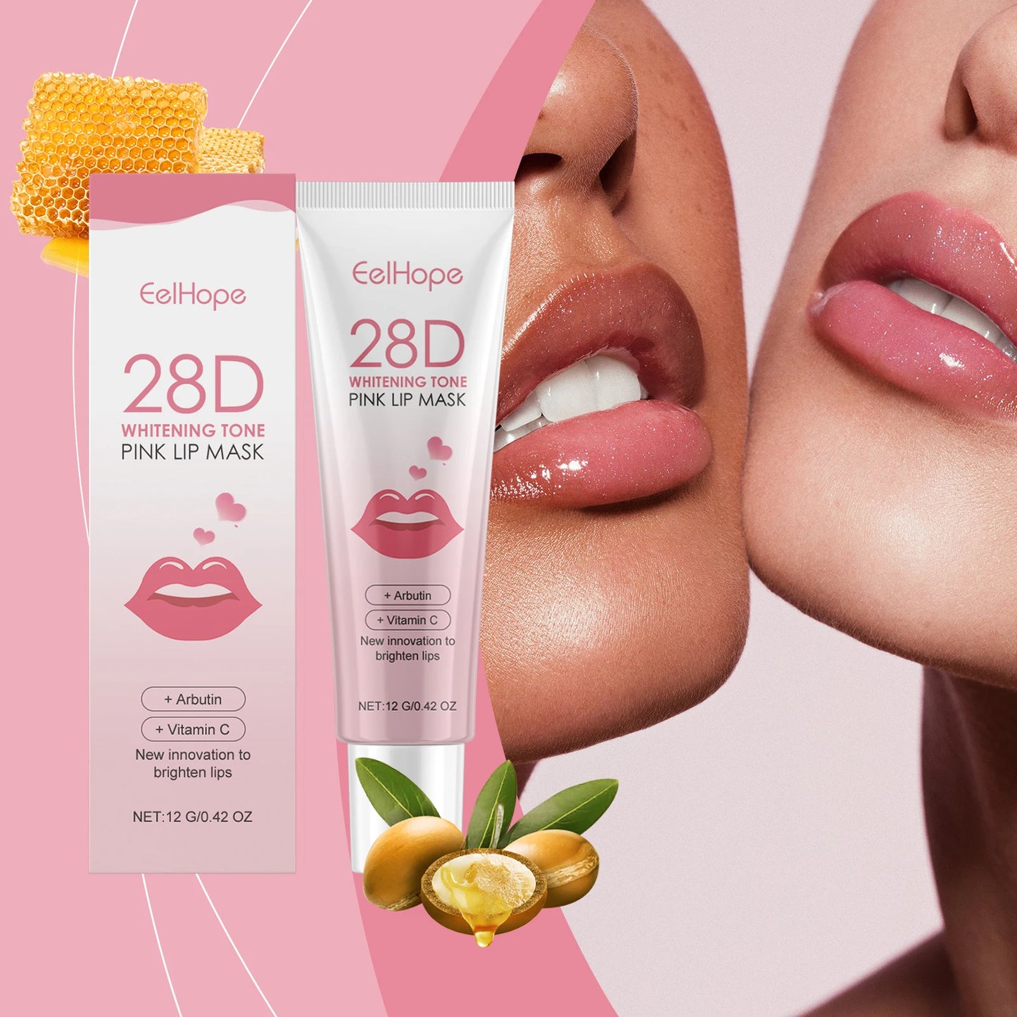 Eelhope Organic Lip Balm Moisturizing and Brightening Colorizing Mud Mask Plumps and Enhances Attractive Lips