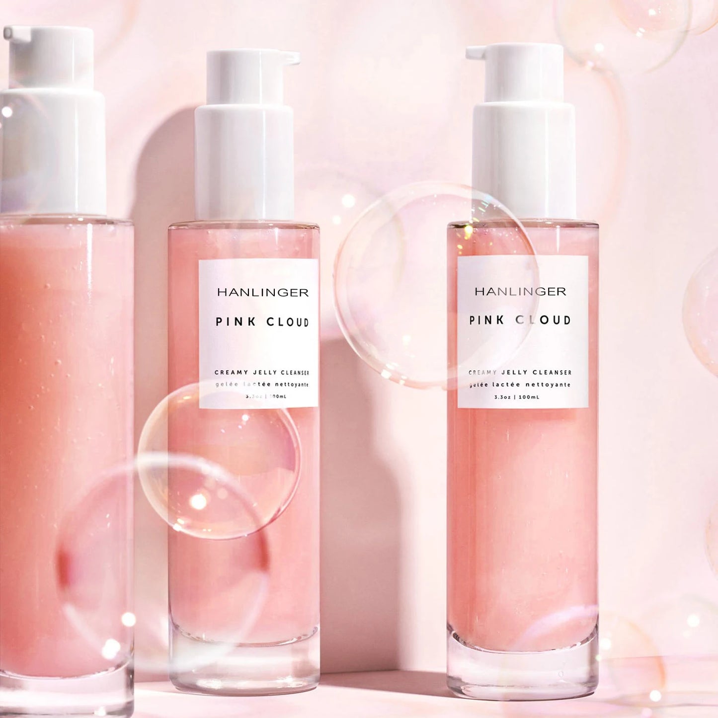HANLINGER Private Label Gentle Whitening Face Cleansing Lotion Rose Deep Wash Pink Cloud Organic Herbal Ingredients Liquid Form