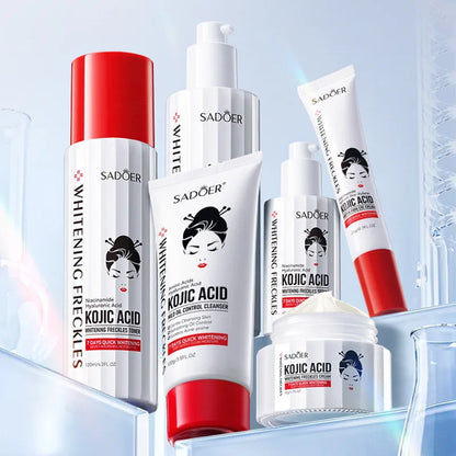 Wholesale Hot Sale Natural Organic Skin Care Kojic Acid Six Piece Set Anti-wrinkle Whitening Freckle Collagen