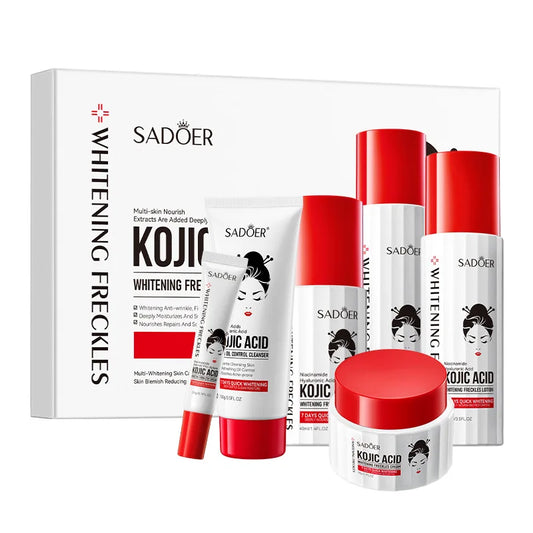 Wholesale Hot Sale Natural Organic Skin Care Kojic Acid Six Piece Set Anti-wrinkle Whitening Freckle Collagen