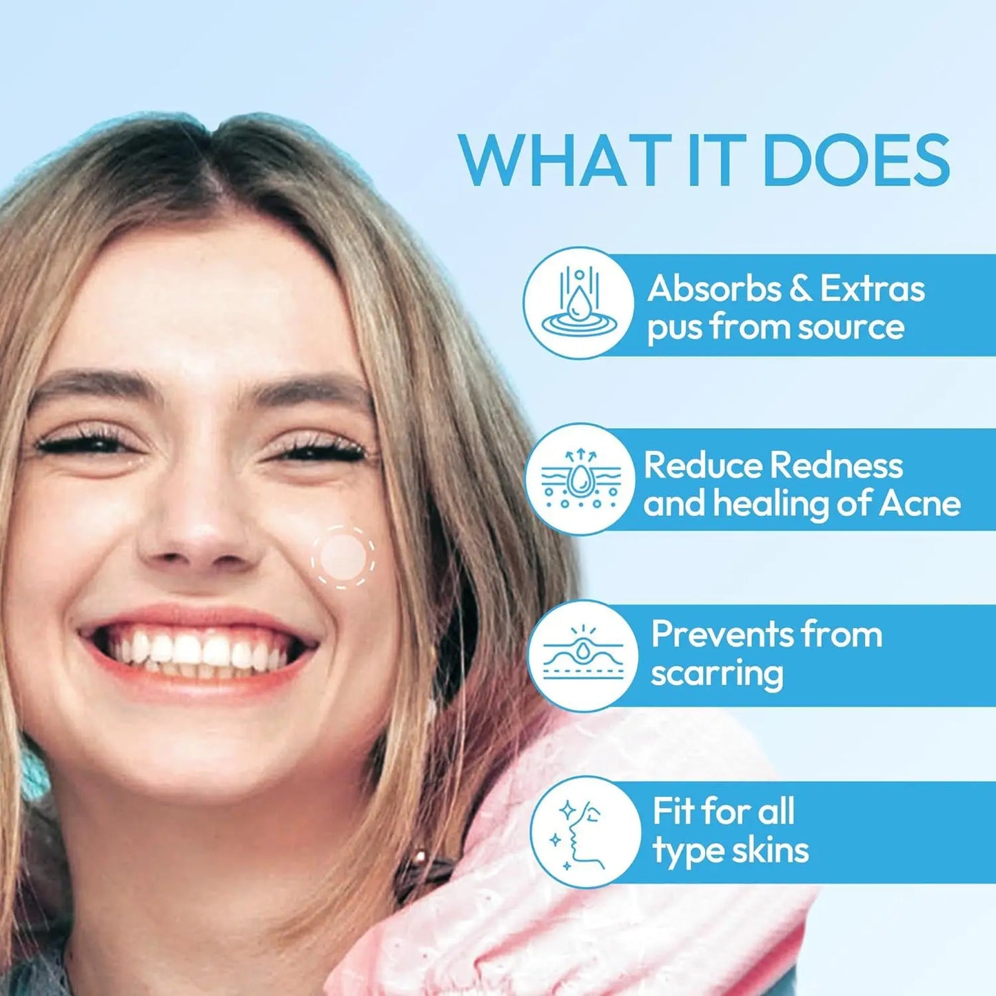 Pimple Patches for Face, Hydrocolloid  Acne Patches, Hydrocolloid Patches for Covering Zits and Blemishes, Spot Stickers