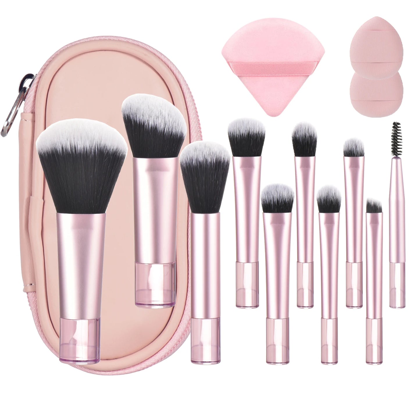 10 black Mini makeup brush Travel portable Makeup Tool Makeup Puff - Palm Brush Professional Makeup tool set