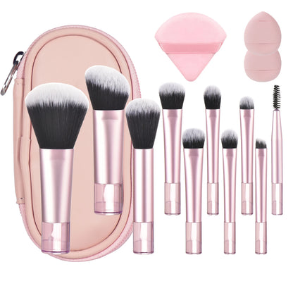 10 black Mini makeup brush Travel portable Makeup Tool Makeup Puff - Palm Brush Professional Makeup tool set
