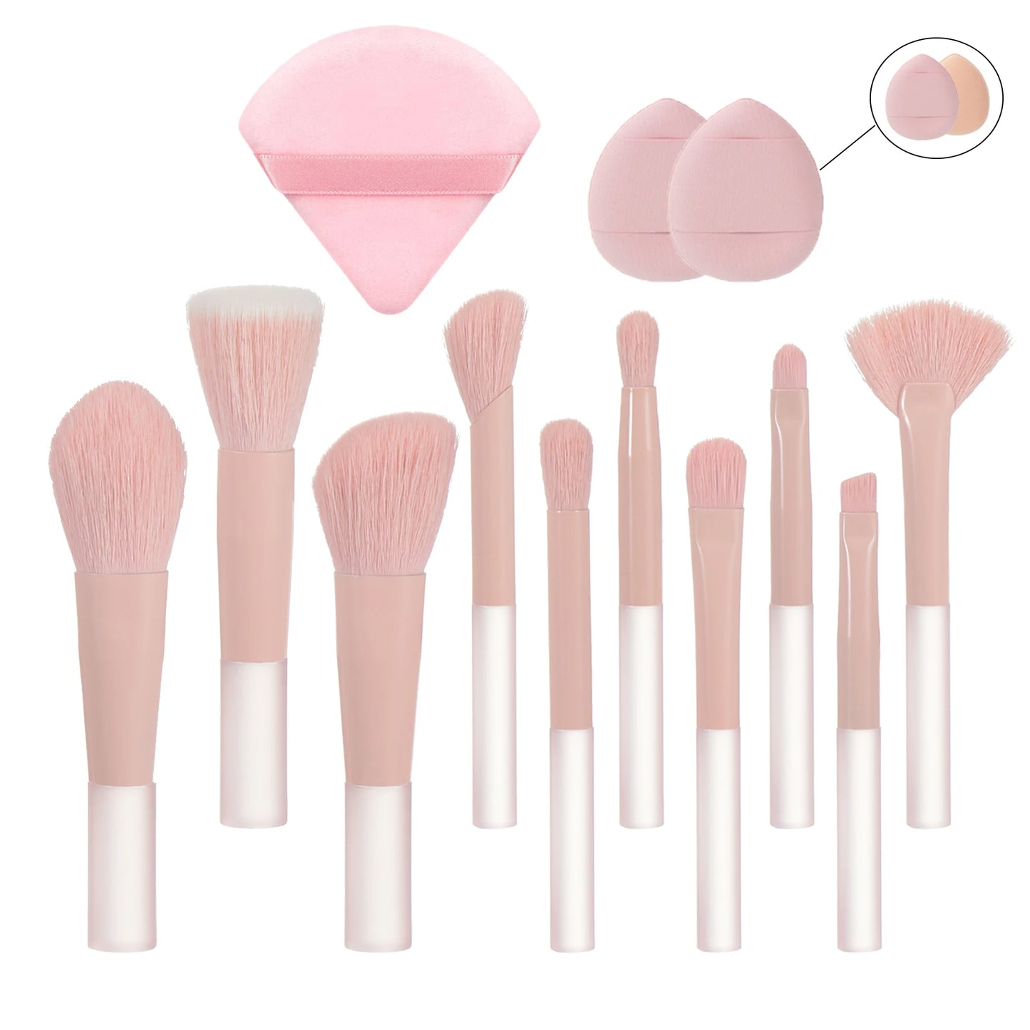 10 black Mini makeup brush Travel portable Makeup Tool Makeup Puff - Palm Brush Professional Makeup tool set