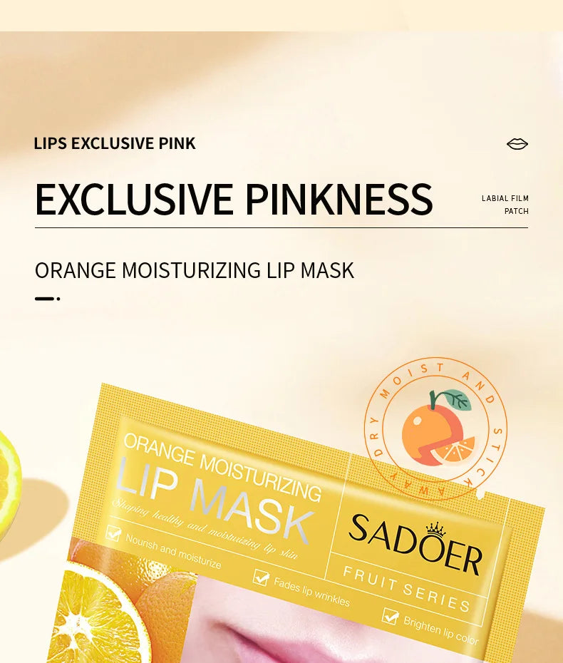 30pcs Fruits Lip Mask Moisturizing Nourishing Collagen Lip Patches Plump Lips Beauty Skincare Lips Pads Lipmask Skin Care