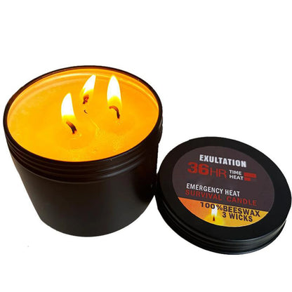 36 Hour Survival Candle 3- Environmentally Friendly Odorless Candle with Lid Picnic Outdoor Supplies