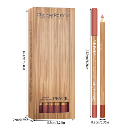 12 color lip enriching lipliner, lip moisturizing, three-dimensional fitting, light, thin, silky and clear lip liner
