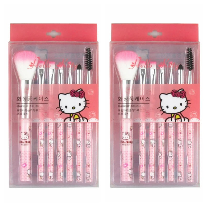 Sanrio Makeup Brush Set Hello Kitty Eyeshadow Foundation Blush Brush Women Cosmetic Beauty Tools Kit Girl Birthday Gift with Box