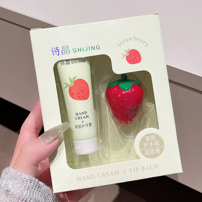 Peach, Strawberry and Nut Hydrating Moisturizing Lip Balm Winter Anti-freeze, Anti-Crack Repair Moisturizing