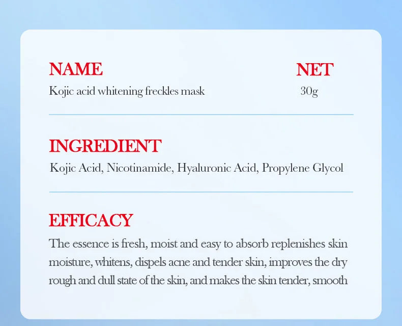 5pcs SADOER Kojic Acid Face Mask Moisturizing Brightening Hydrating Facial Masks Face Sheet Masks Beauty Face Skin Care Products