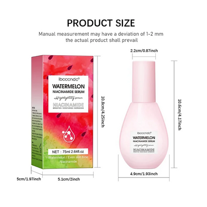 Hot Sale Ibcccndc Watermelon Niacinamide Face Serum 75Ml Glow Lightweight Facial Serum & Priming Liquid Brightner