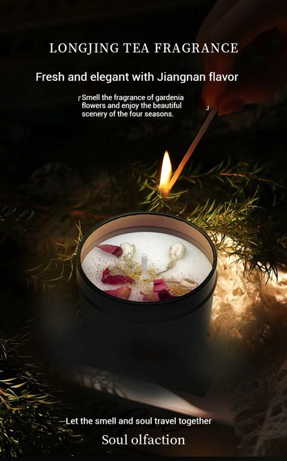 Natural Dried Flowers Aromatherapy Candles Sleep Aid Indoor Tabletop Long-Lasting Fragrance Ambient Fragrance Decorative Items