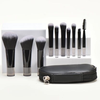 10 black Mini makeup brush Travel portable Makeup Tool Makeup Puff - Palm Brush Professional Makeup tool set