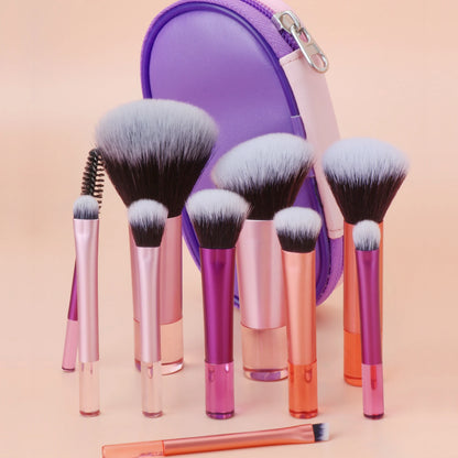 10 black Mini makeup brush Travel portable Makeup Tool Makeup Puff - Palm Brush Professional Makeup tool set