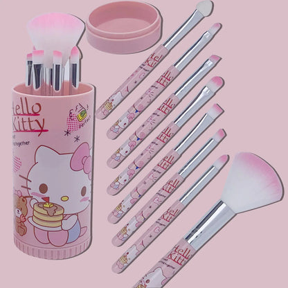 MINISO HelloKitty Cartoon KT cat 8-piece makeup brush set nose shadow brush portable brush set