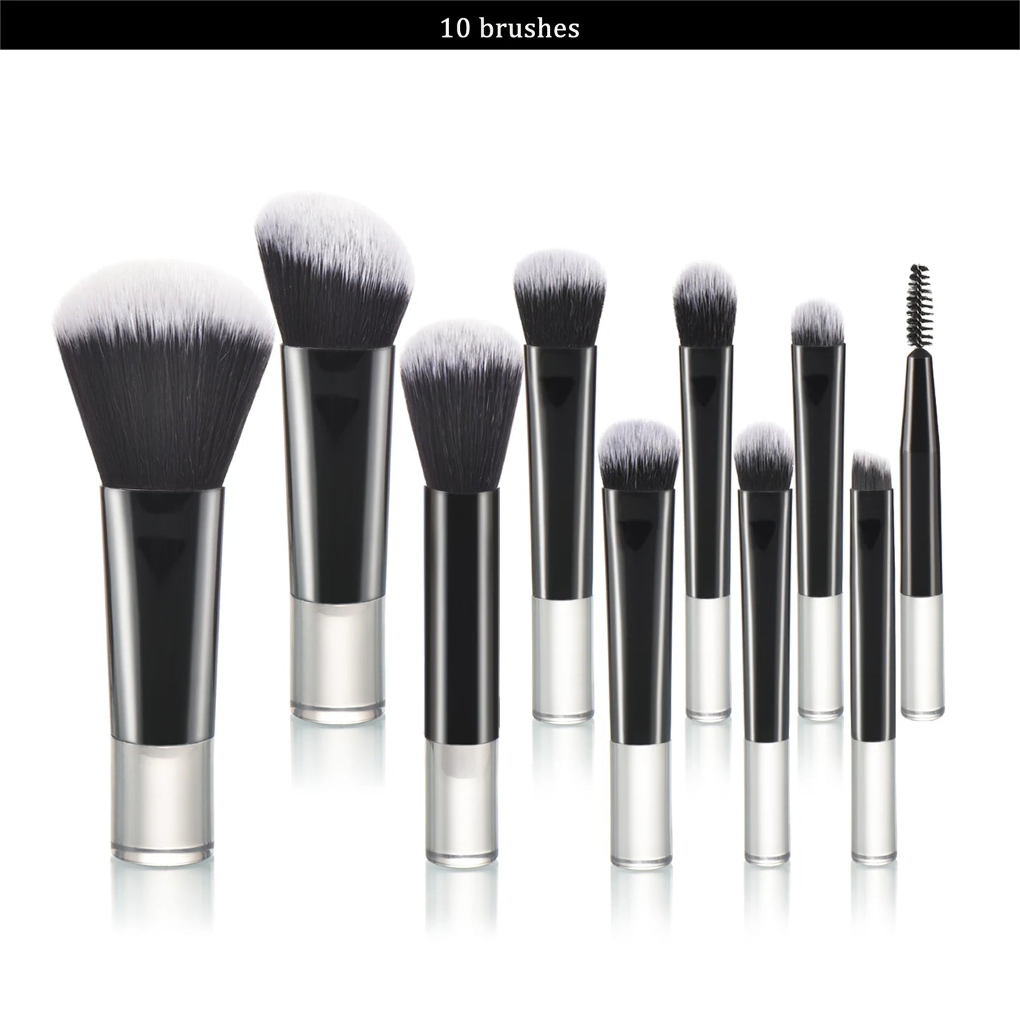 10 black Mini makeup brush Travel portable Makeup Tool Makeup Puff - Palm Brush Professional Makeup tool set
