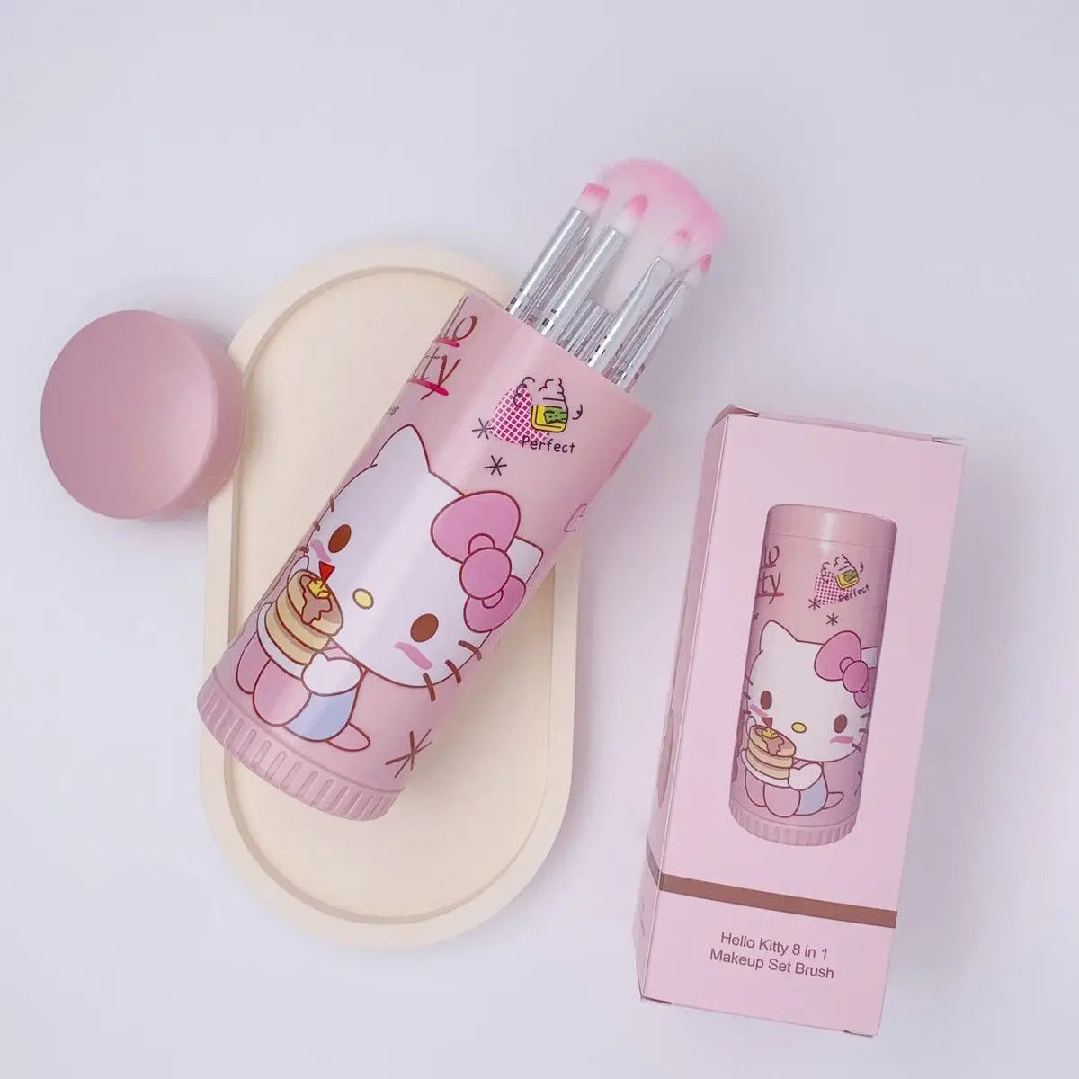MINISO HelloKitty Cartoon KT cat 8-piece makeup brush set nose shadow brush portable brush set