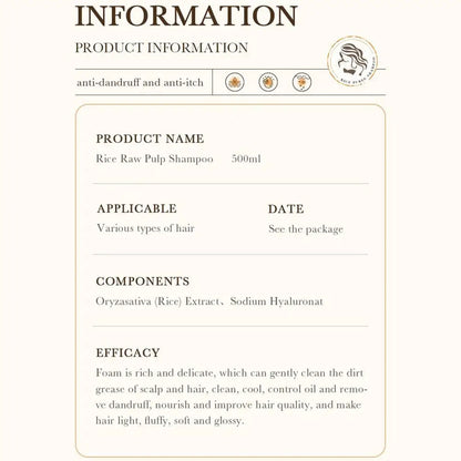 Rice Moisturizing Shampoo Hair Strengthening Shampoo For Hair Cleansing Brittle And Dry Hair Moisturizer For Dry Oily Hair For