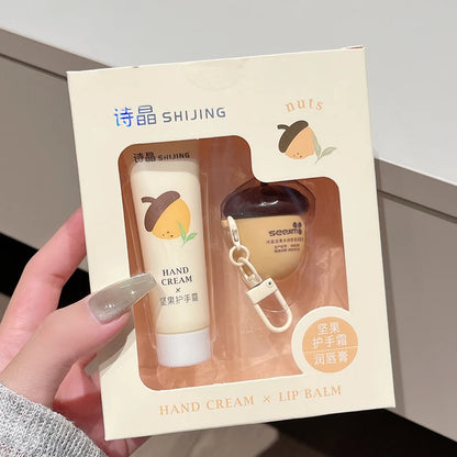 Peach, Strawberry and Nut Hydrating Moisturizing Lip Balm Winter Anti-freeze, Anti-Crack Repair Moisturizing