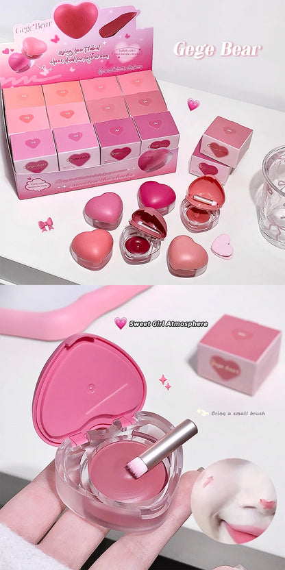 Gegebear Love Lip and Cheek Cream Matte Powder Soft Color Love Valentine's Day