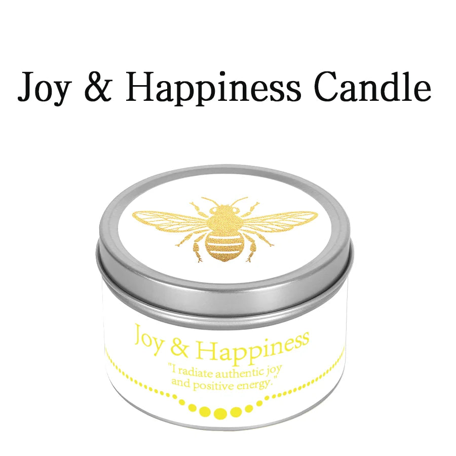 Crystal Ritual Candle | 3oz (Joy & Happiness) - Natural Soy Wax with| 30H Clean Burn, Luxury Spiritual Gift for Valentine's Day