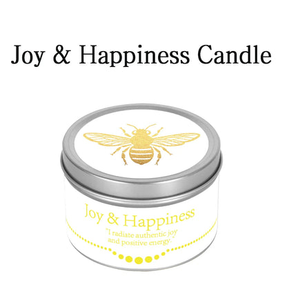 Crystal Ritual Candle | 3oz (Joy & Happiness) - Natural Soy Wax with| 30H Clean Burn, Luxury Spiritual Gift for Valentine's Day