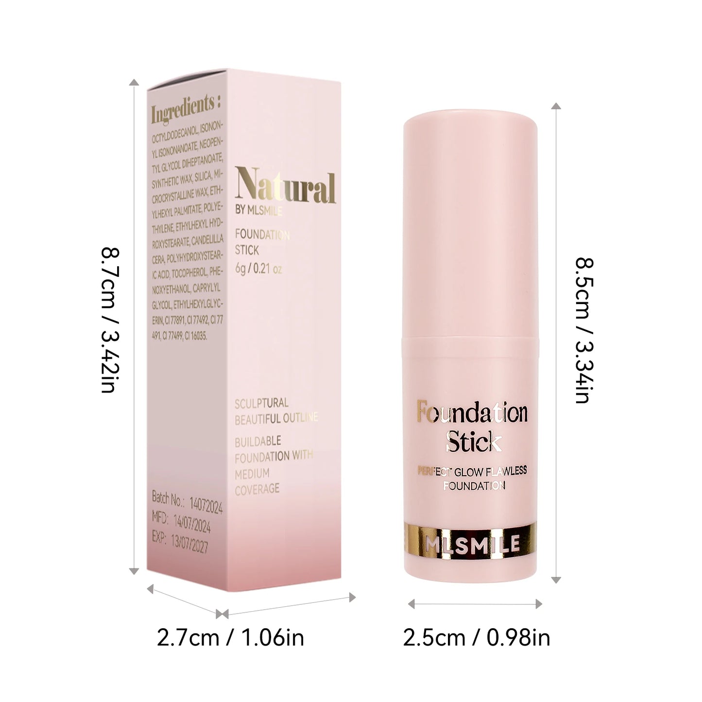 Foundation Stick - Matte Finish, Blendable Cream Formula with Natural Glow, Long-Lasting, Waterproof, Easy-to-Use Makeup