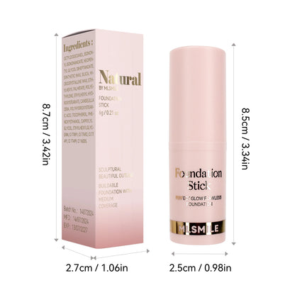 Foundation Stick - Matte Finish, Blendable Cream Formula with Natural Glow, Long-Lasting, Waterproof, Easy-to-Use Makeup