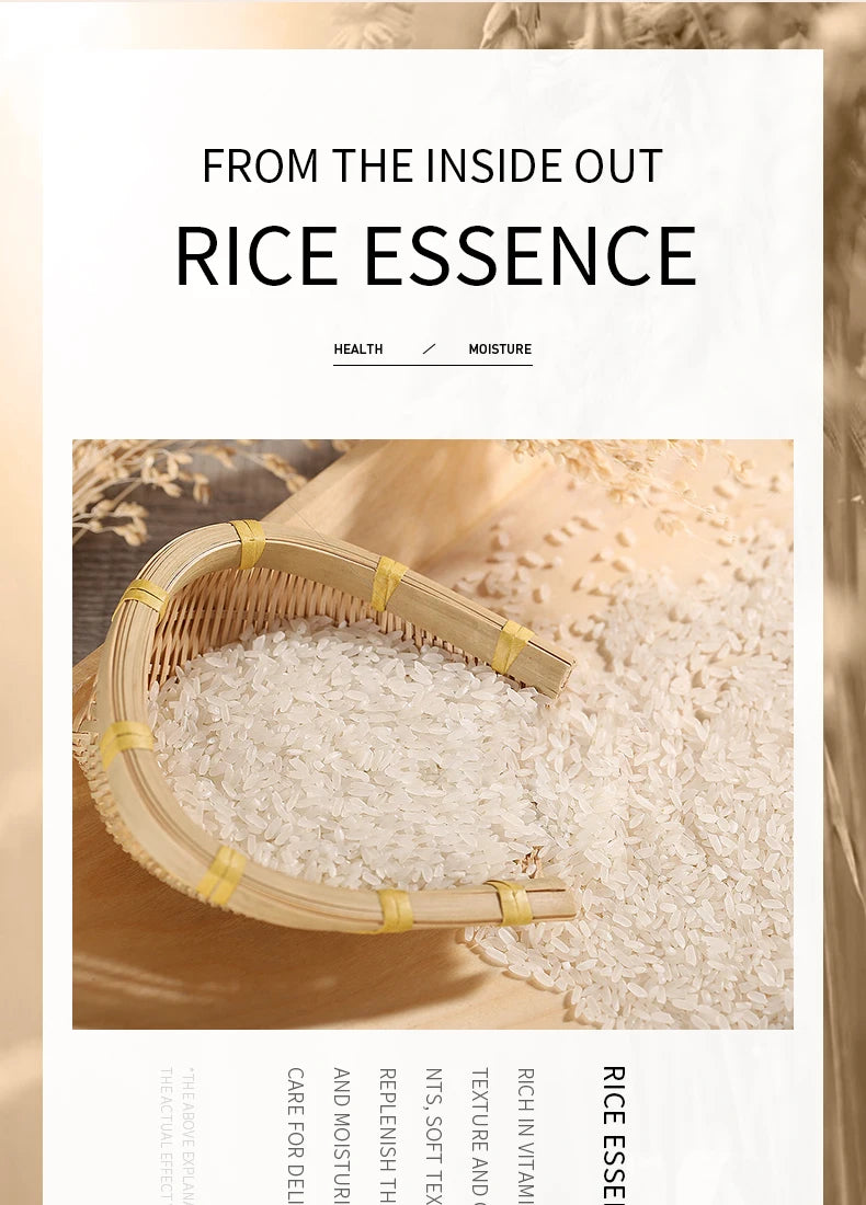 Rice hyaluronic acid essence moisturizes, moisturizes, brightens skin tone, improves skin roughness, and is a gentle serum