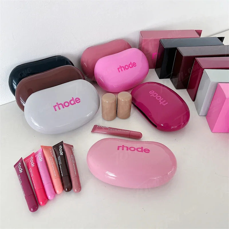 Rhode Makeup Portable Soft Silicone Storage Bag Gifts Cover Charm Woman Cosmetic Mirror Lipstick Blush Moisturizing Lip Gloss