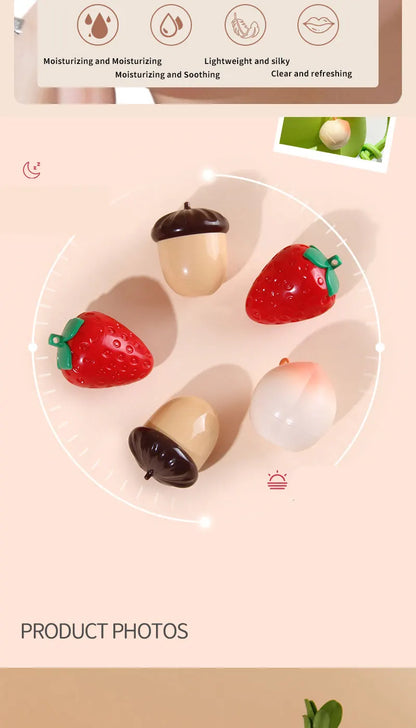 Peach, Strawberry and Nut Hydrating Moisturizing Lip Balm Winter Anti-freeze, Anti-Crack Repair Moisturizing